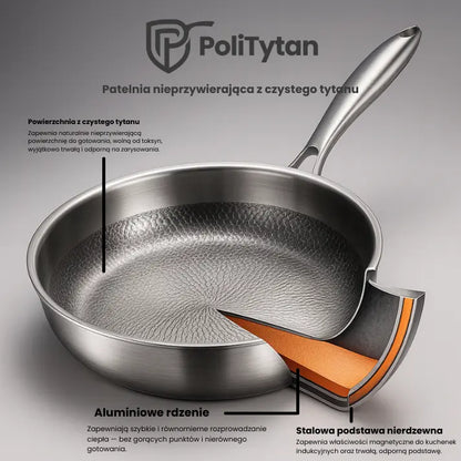PoliTytan - Nieprzywierająca patelnia tytanowa