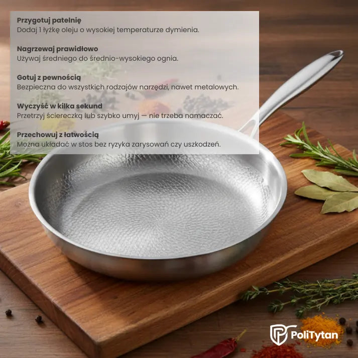 PoliTytan - Nieprzywierająca patelnia tytanowa